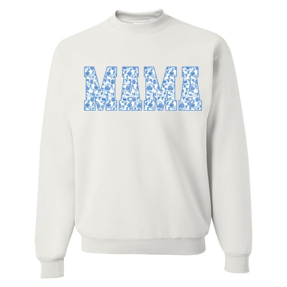 'Blue & White Chinoiserie 'Mama' Crewneck Sweatshirt - themonogram manor 
