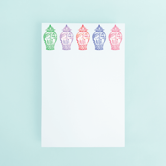 Colorful Ginger Jars Notepad - themonogram manor 