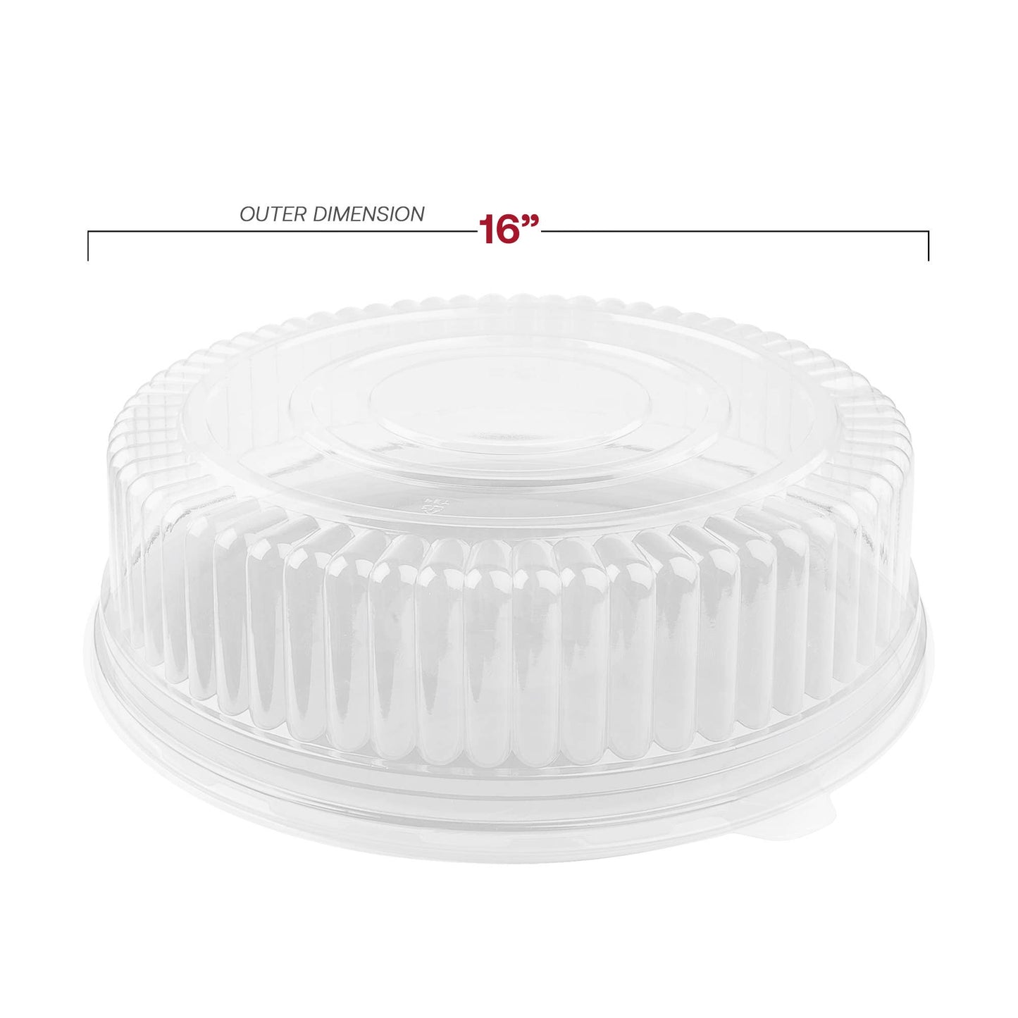 16" Clear Round Plastic Trays with Lids - 25 Sets - themonogram manor 