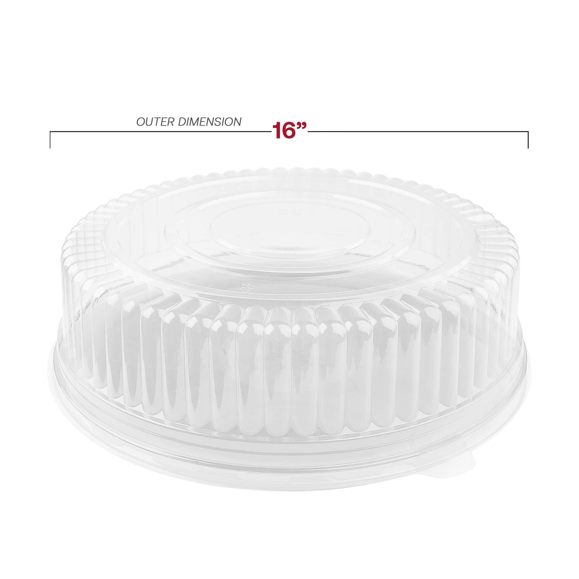 16" Clear Round Plastic Trays with Lids - 25 Sets - themonogram manor 