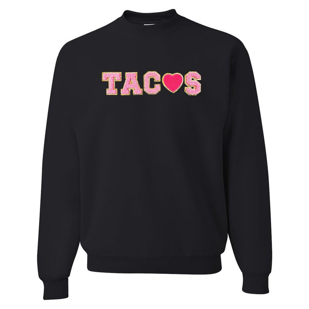 Tacos Letter Patch Crewneck Sweatshirt - themonogram manor 
