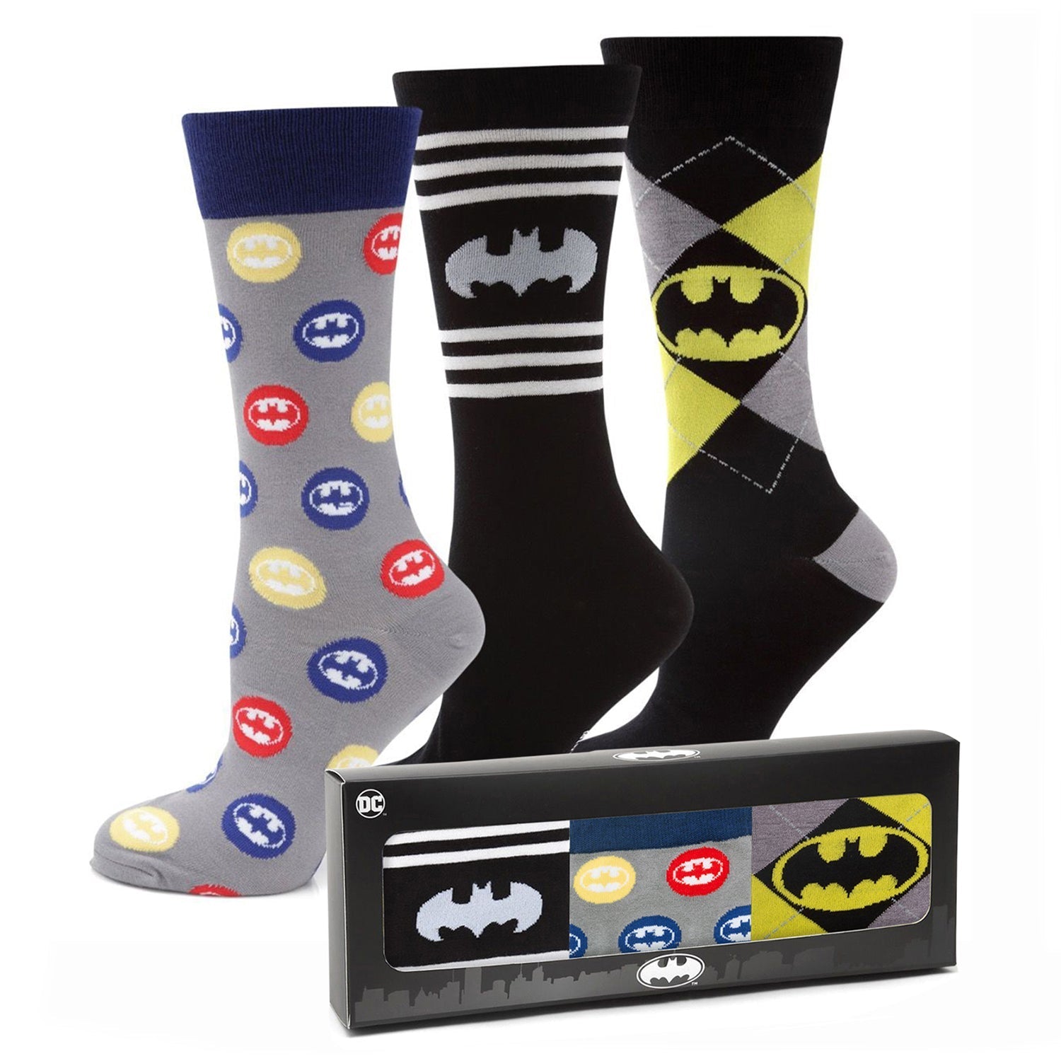 DC Batman 3 Pack Sock Gift Set - themonogram manor 