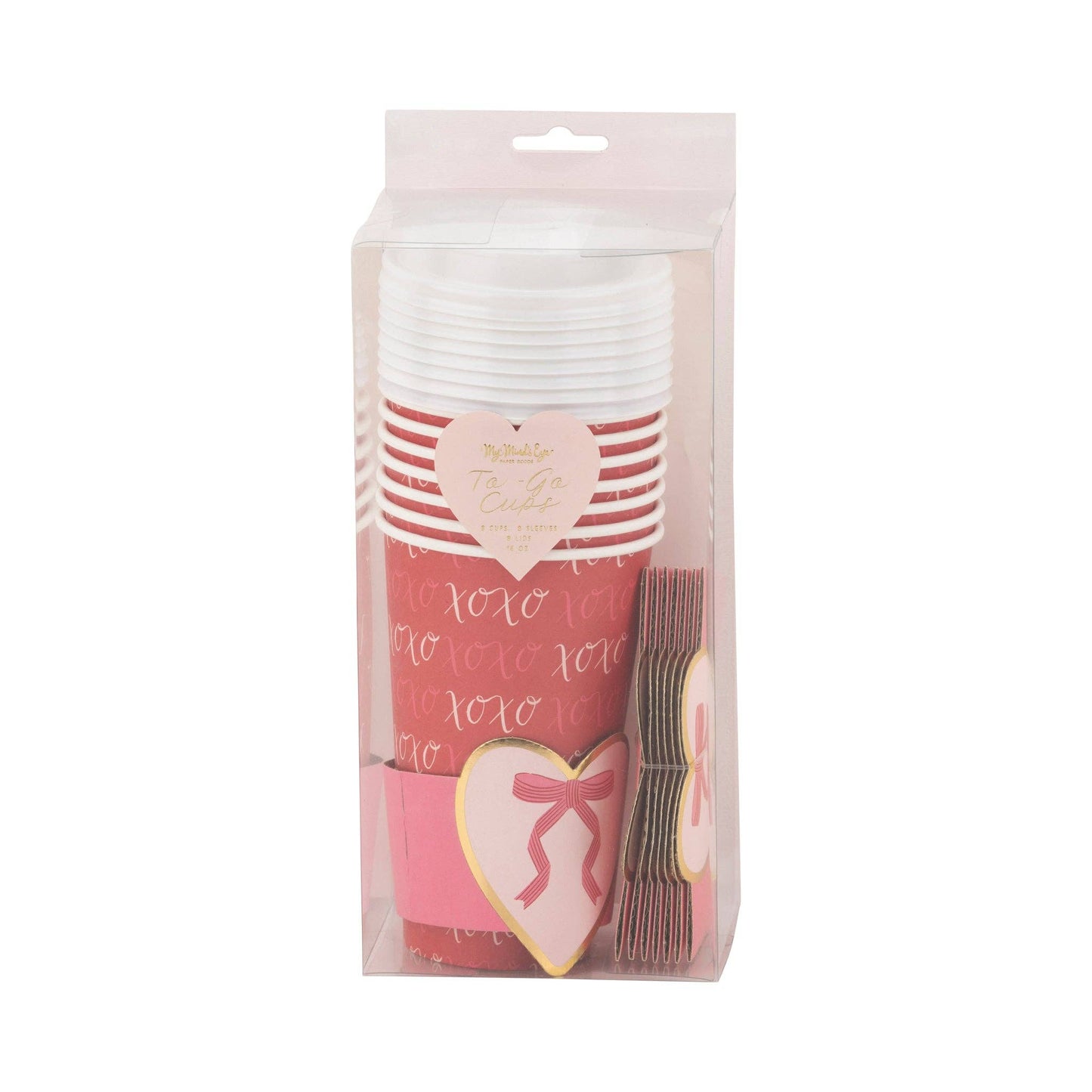 PLTG491 - Heart with Bow To Go Cups - themonogram manor 