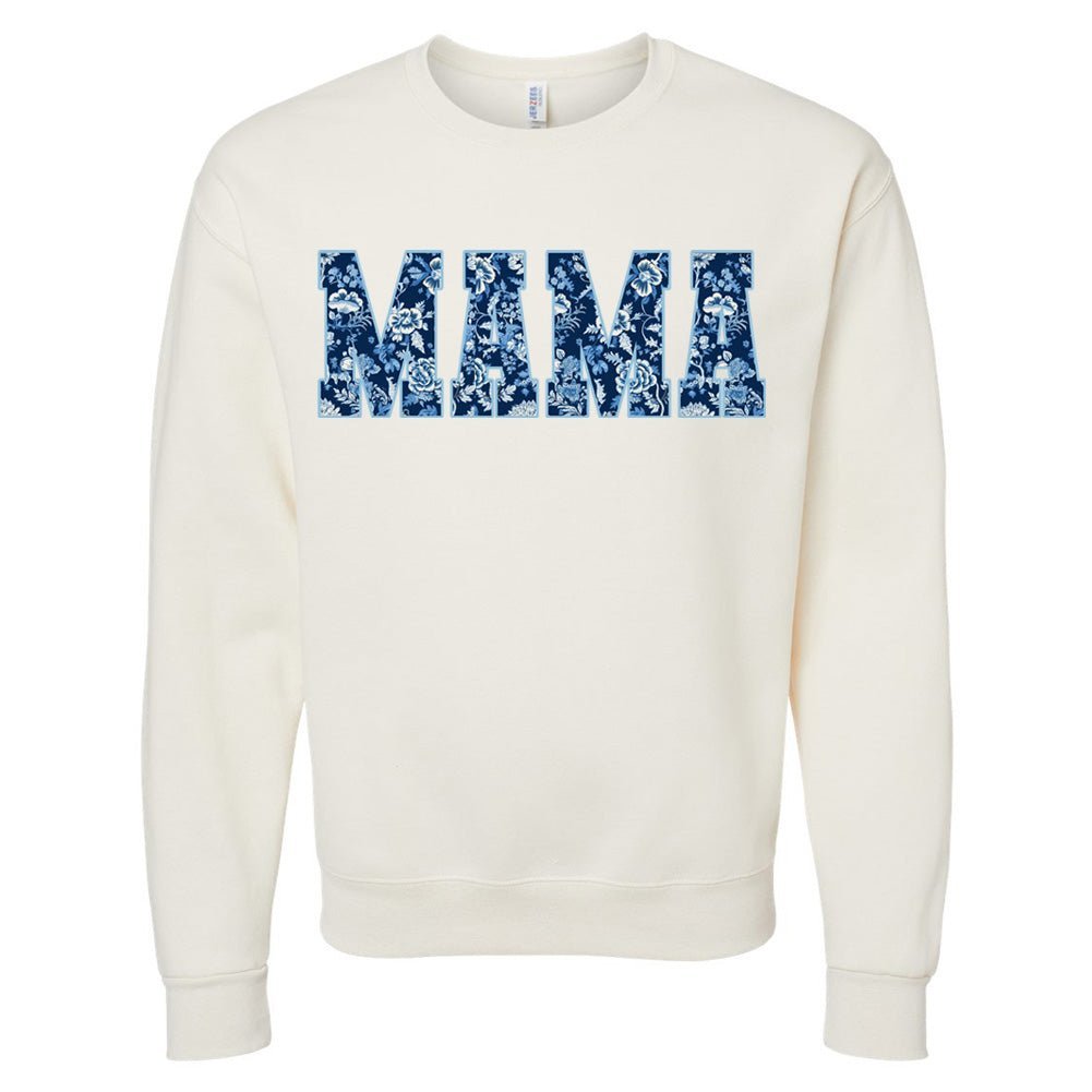'Blue & White Chinoiserie 'Mama' Crewneck Sweatshirt - themonogram manor 