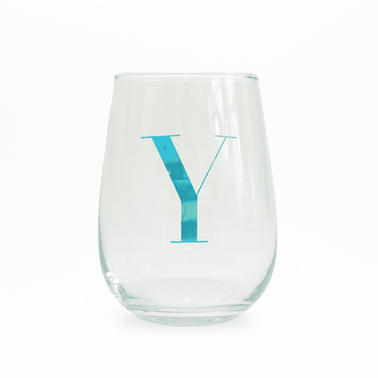 Y Monogram Stemless Wine Glass - themonogram manor 