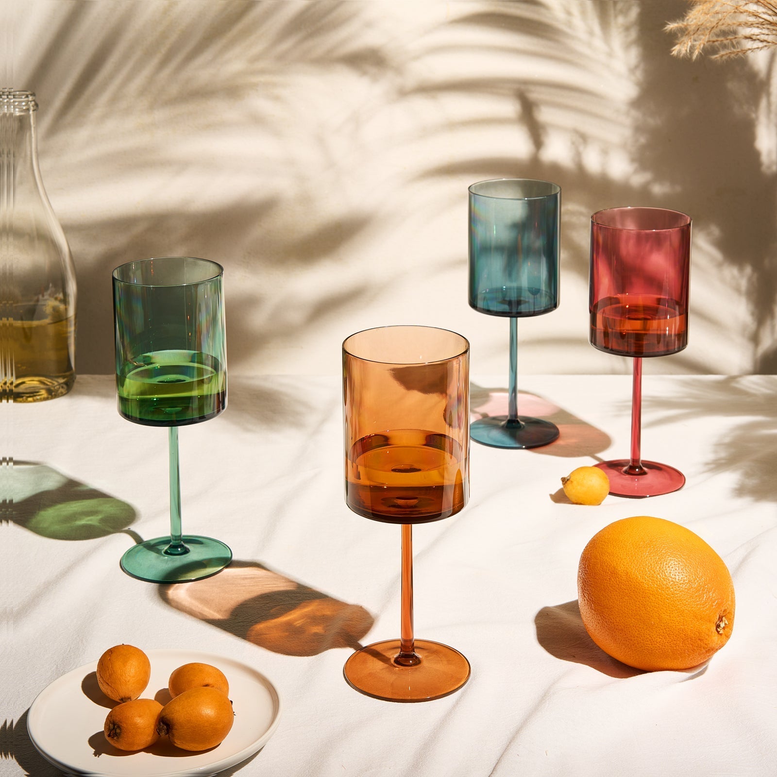 Tonal Acrylic Stemmed Square Wine Glassware, Set of 6 - themonogram manor 