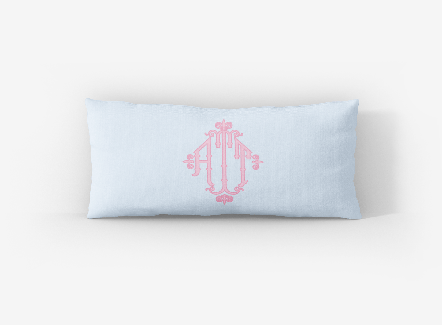 Solid Bamboo Monogram Lumbar Pillow Cover - themonogram manor 
