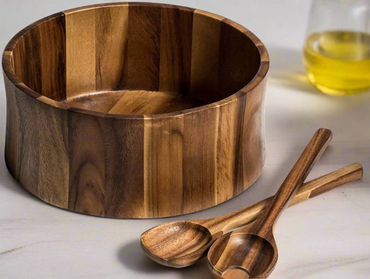 Extra Large Salad Bowl with Servers - 328C3 - themonogram manor 