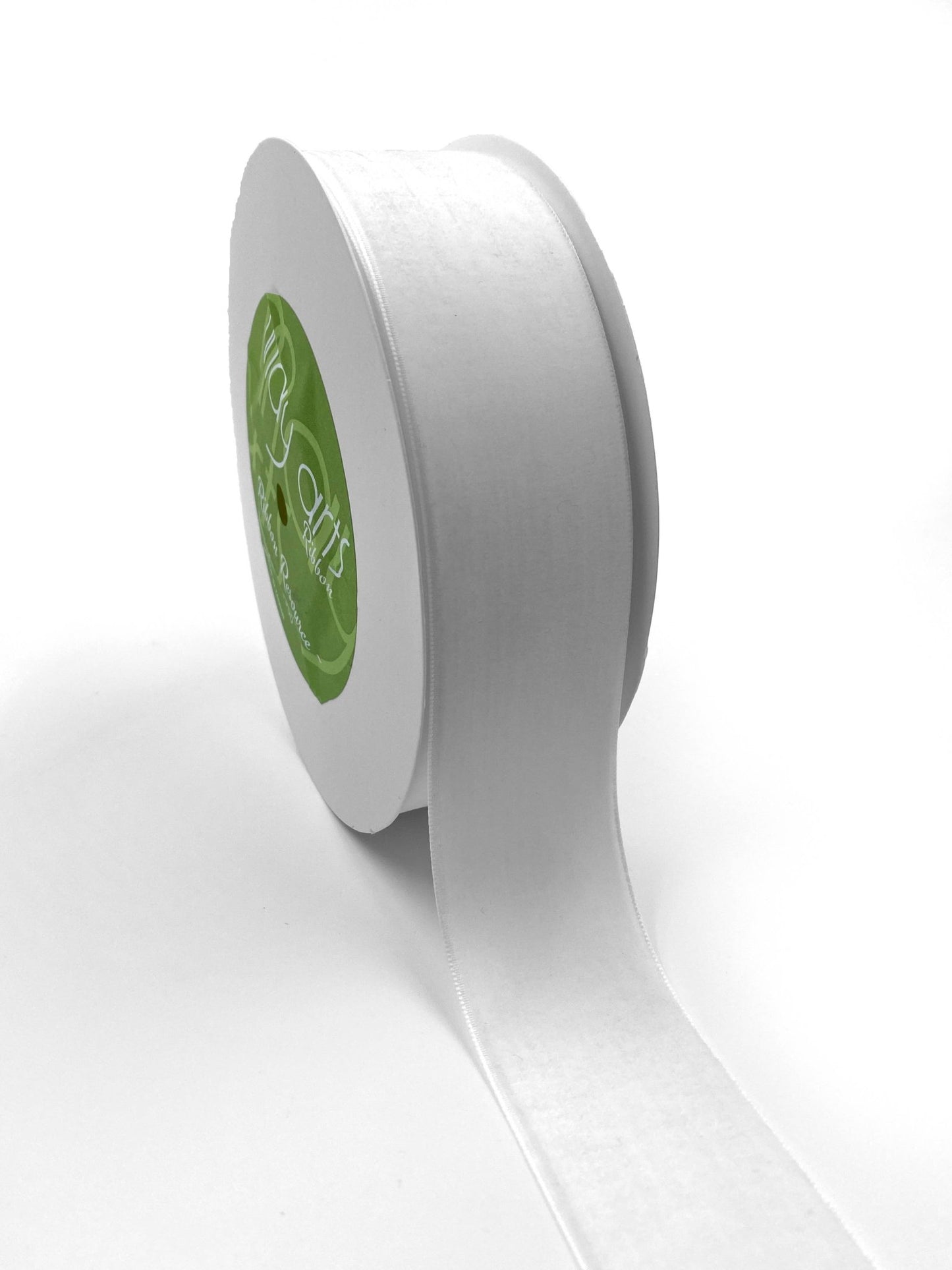 1.5" White Classic Woven Velvet Ribbon - themonogram manor 