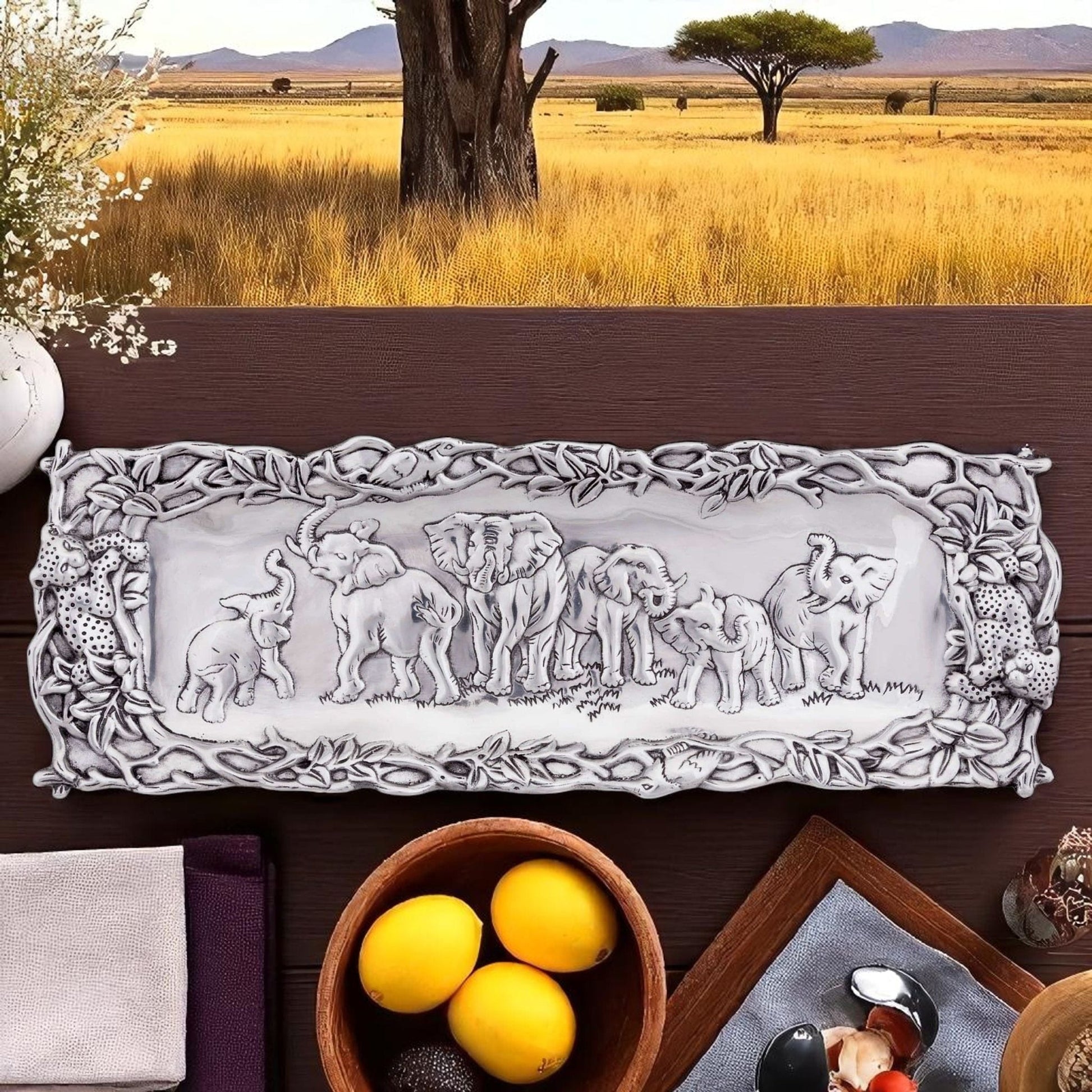 Elephant Oblong Tray - themonogram manor 