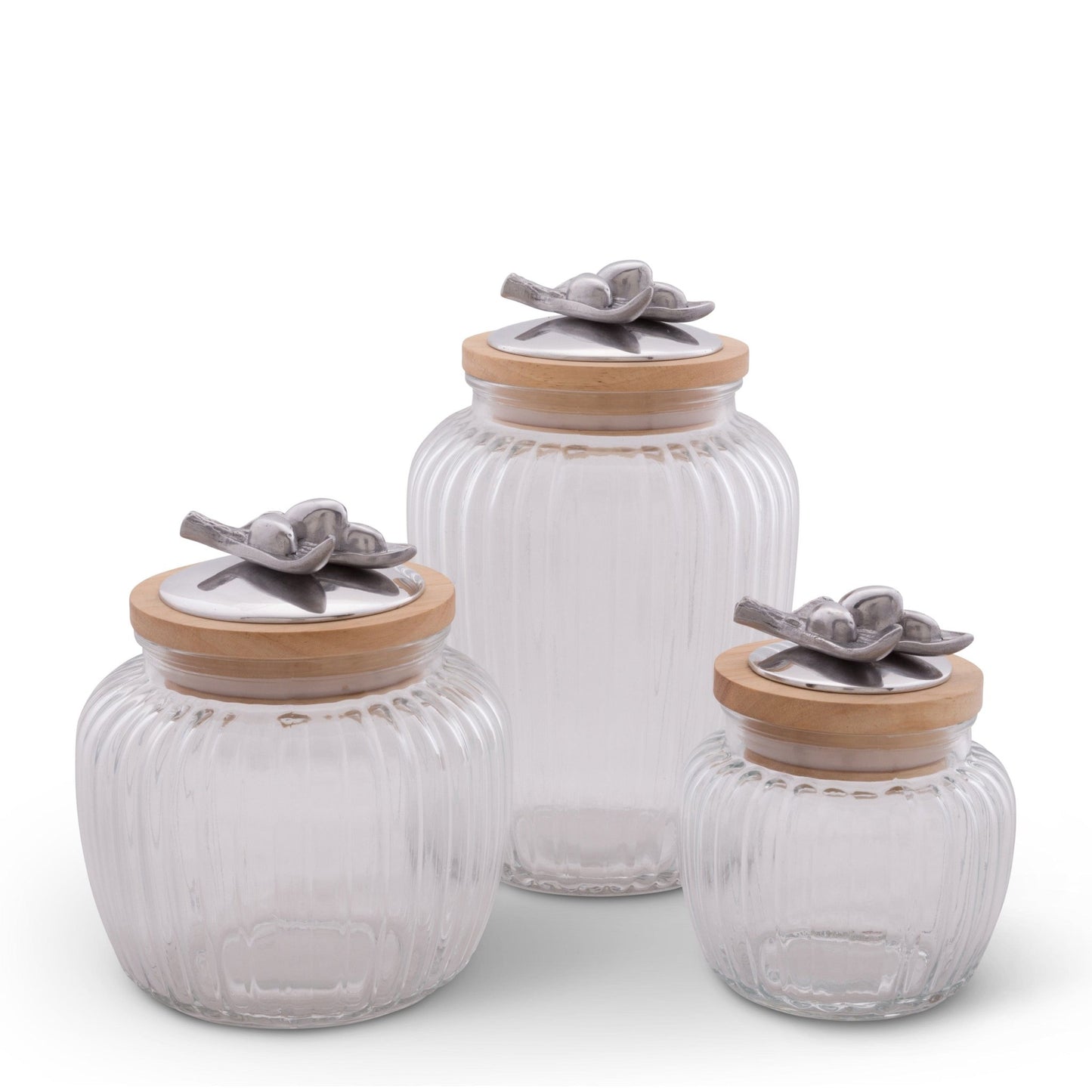 Olive Knob Glass Canisters - themonogram manor 