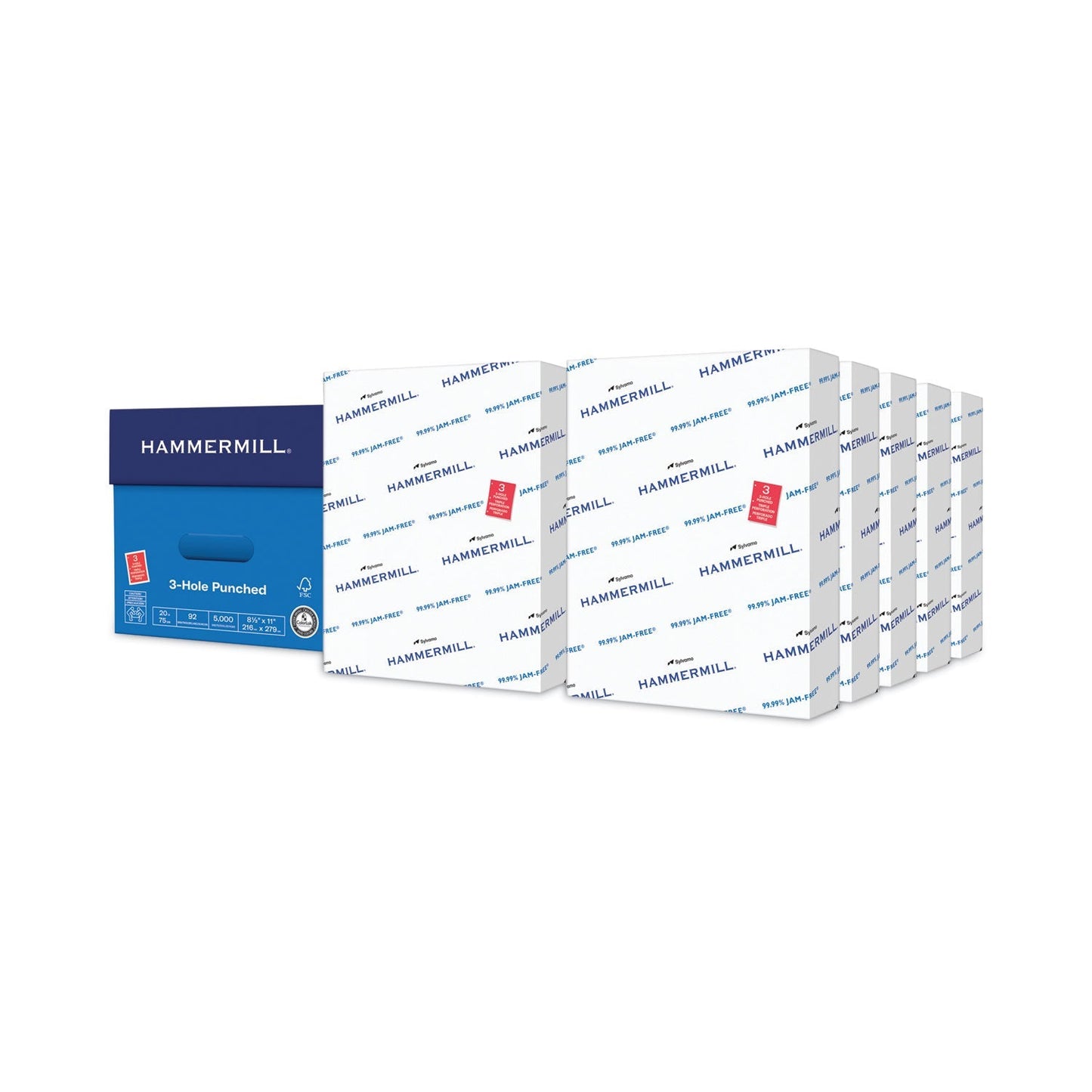 Hammermill Copy Plus Print Paper, 92 Bright, 3 - Hole, 20 lb Bond Weight, 8.5 x 11, White, 500 Sheets/Ream, 10 Reams/Carton - themonogram manor 