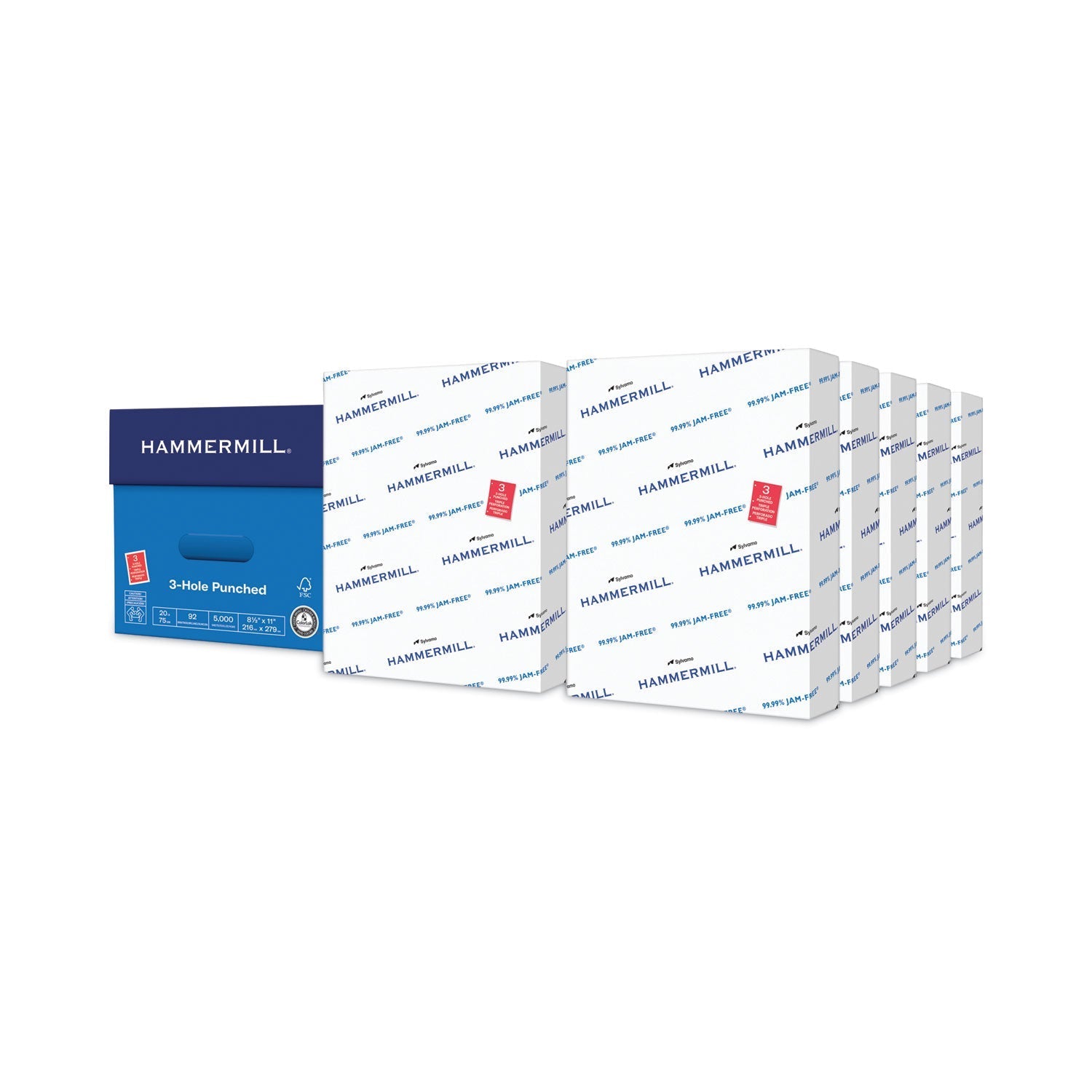 Hammermill Copy Plus Print Paper, 92 Bright, 3 - Hole, 20 lb Bond Weight, 8.5 x 11, White, 500 Sheets/Ream, 10 Reams/Carton - themonogram manor 