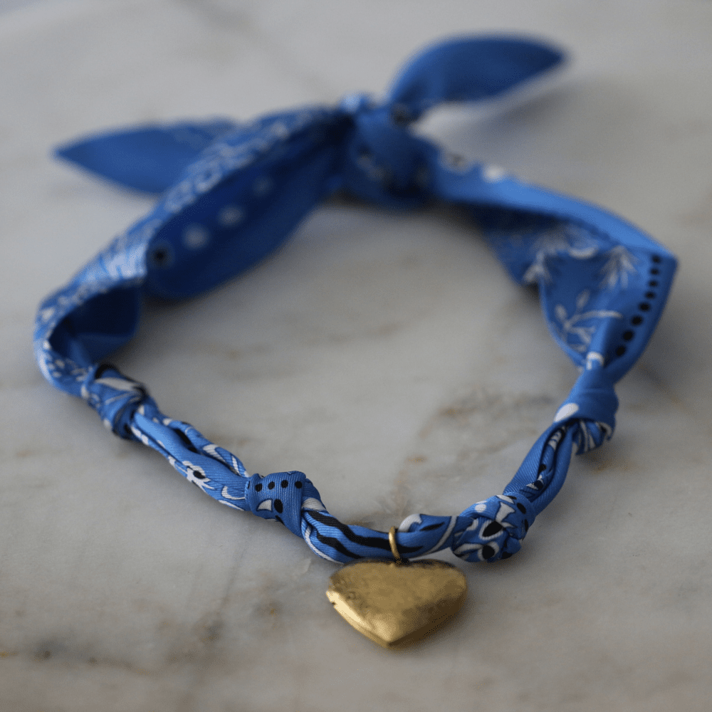Blue Skies Heart Locket Scarf Necklace - themonogram manor 
