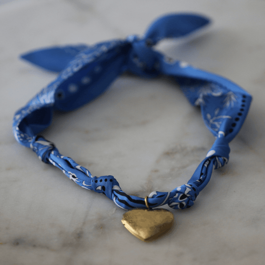 Blue Skies Heart Locket Scarf Necklace - themonogram manor 