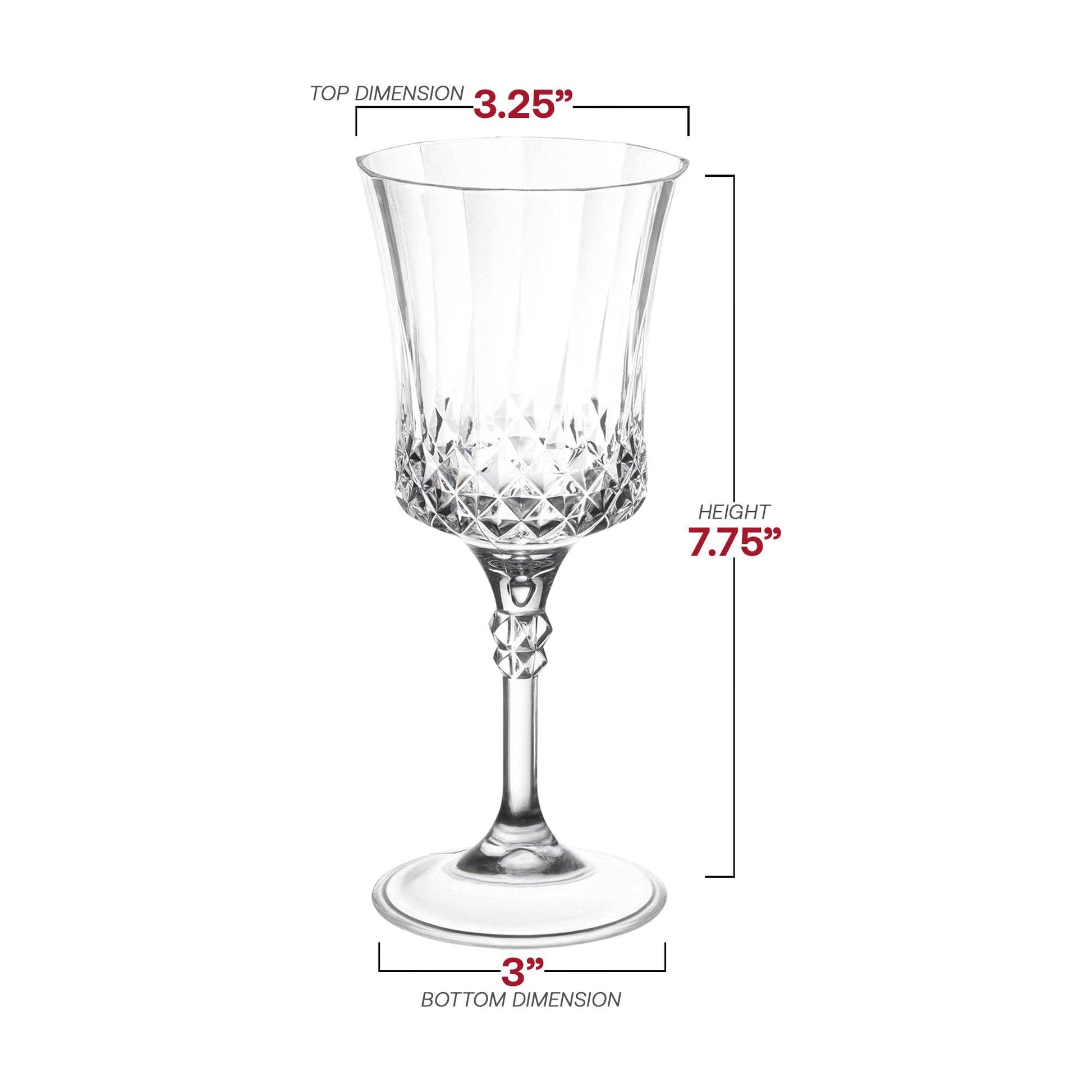 11 oz. Crystal Cut Plastic Wine Goblets - 12 pcs - themonogram manor 