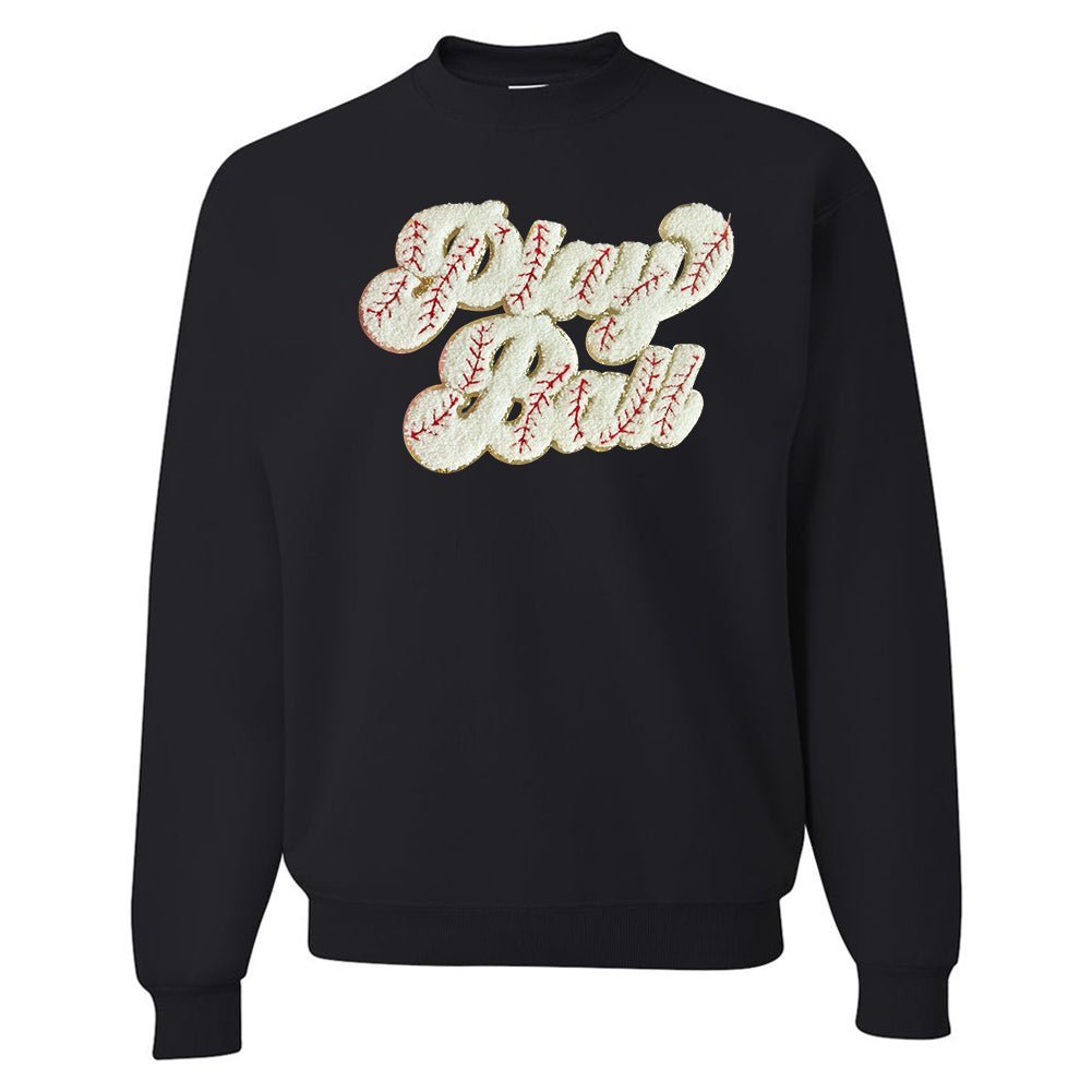Play Ball Letter Patch Crewneck Sweatshirt - themonogram manor 
