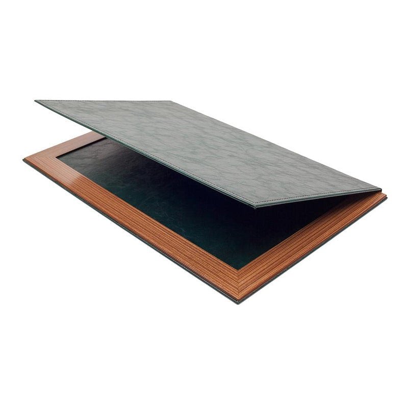 MOOG Leather Desk Pad With Wood Combination - themonogram manor 