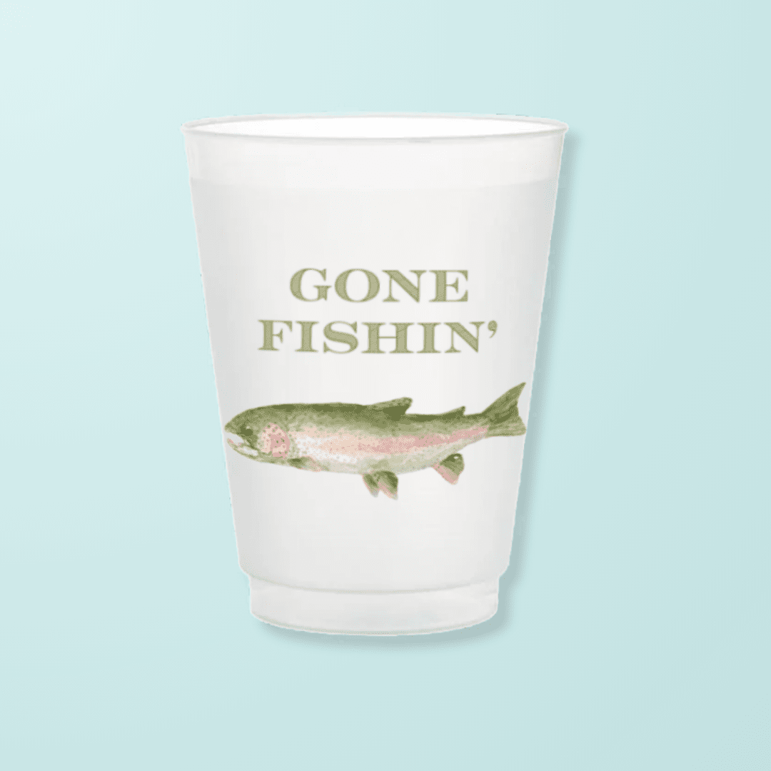 Gone Fishing Frosted Cup - themonogram manor 