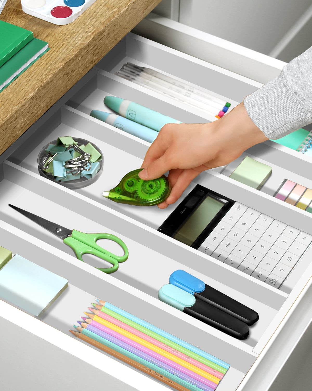 Utensil Drawer Organizer, White (5 Slots) - themonogram manor 