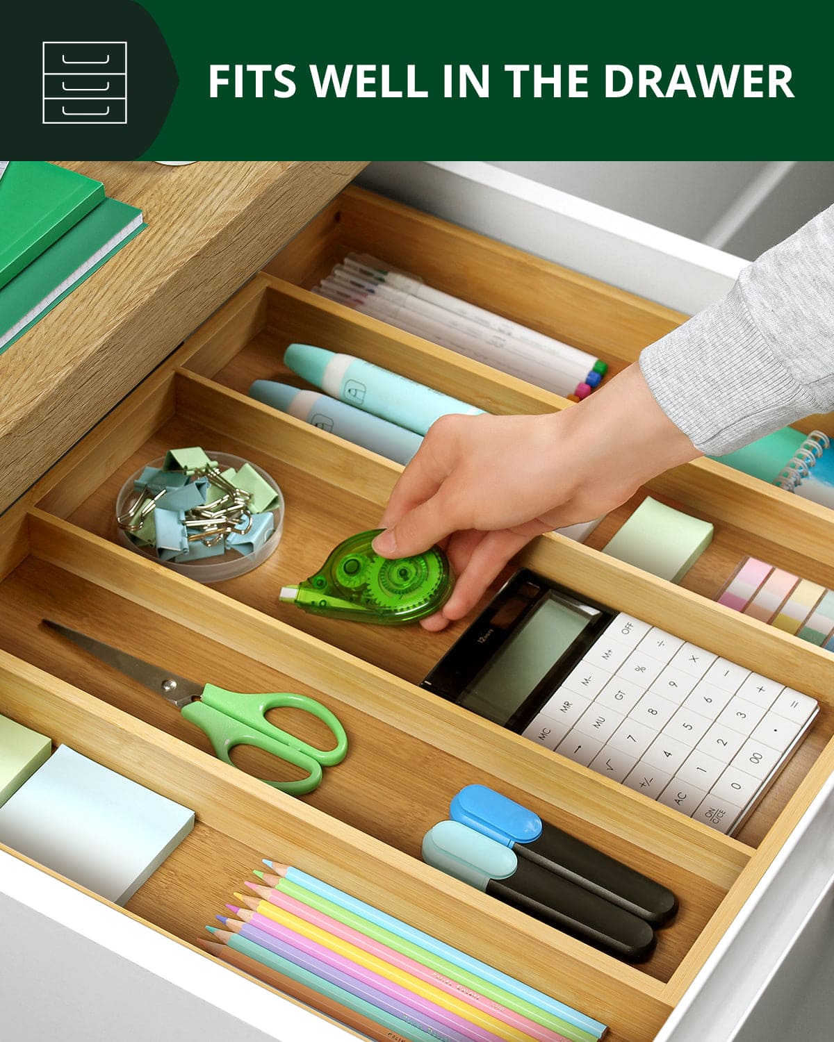 Utensil Drawer Organizer, Natural (5 Slots) - themonogram manor 