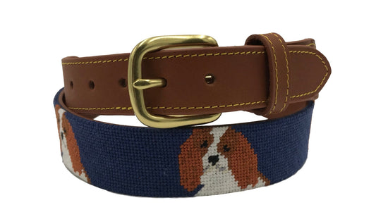 Charleston Belt Cavalier King Charles / Cavapoo Hand - stitched Needlepoint Belt - themonogram manor 