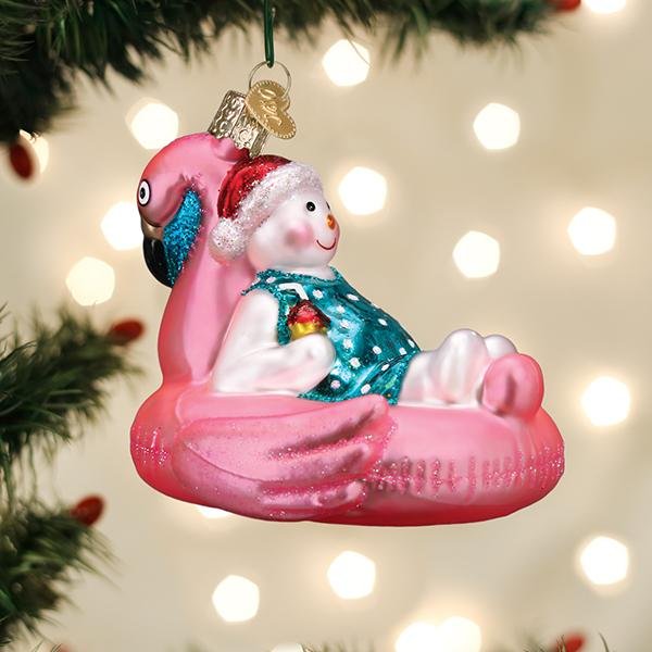 Pool Float Snowman Ornament - #themonogram manor #