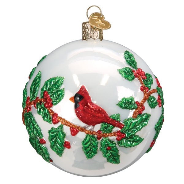 Hollyberry Birds Round Ornament - themonogram manor 
