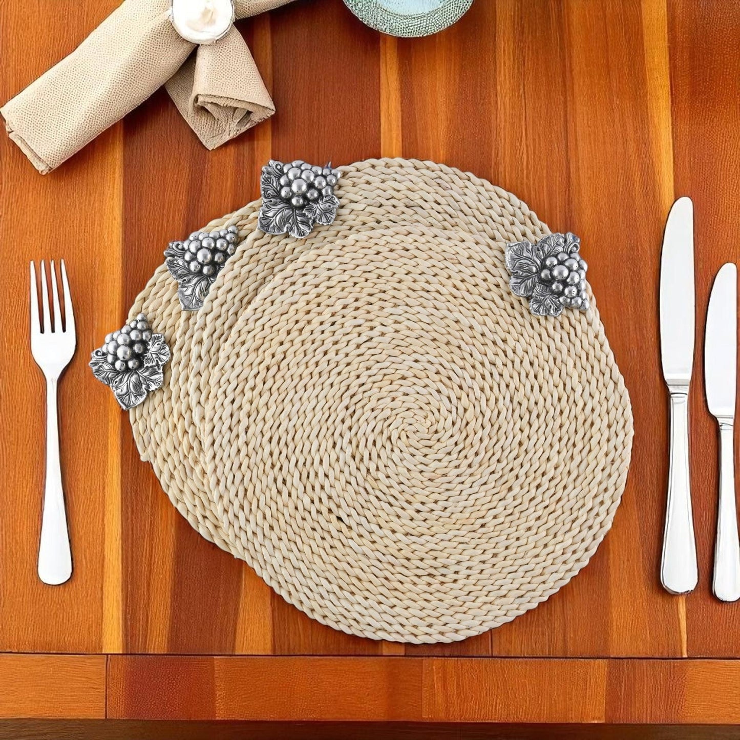 Grape Twisted Seagrass Placemats - set of 4 - themonogram manor 