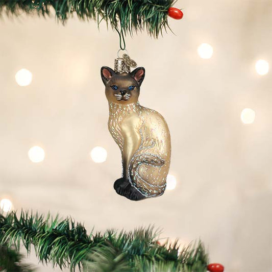Tan Siamese Cat Ornament - themonogram manor 