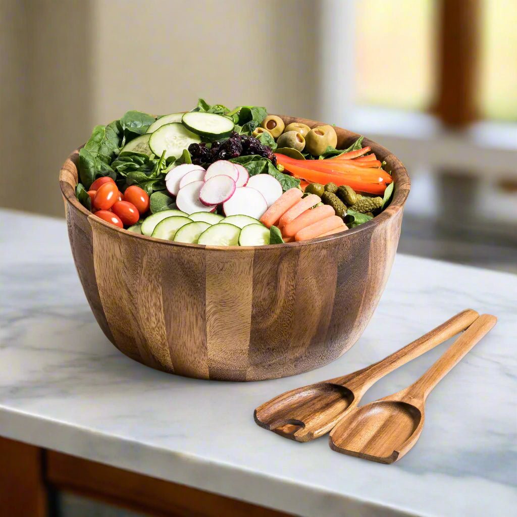 Extra Large Salad Bowl with Servers - 335C3 - themonogram manor 