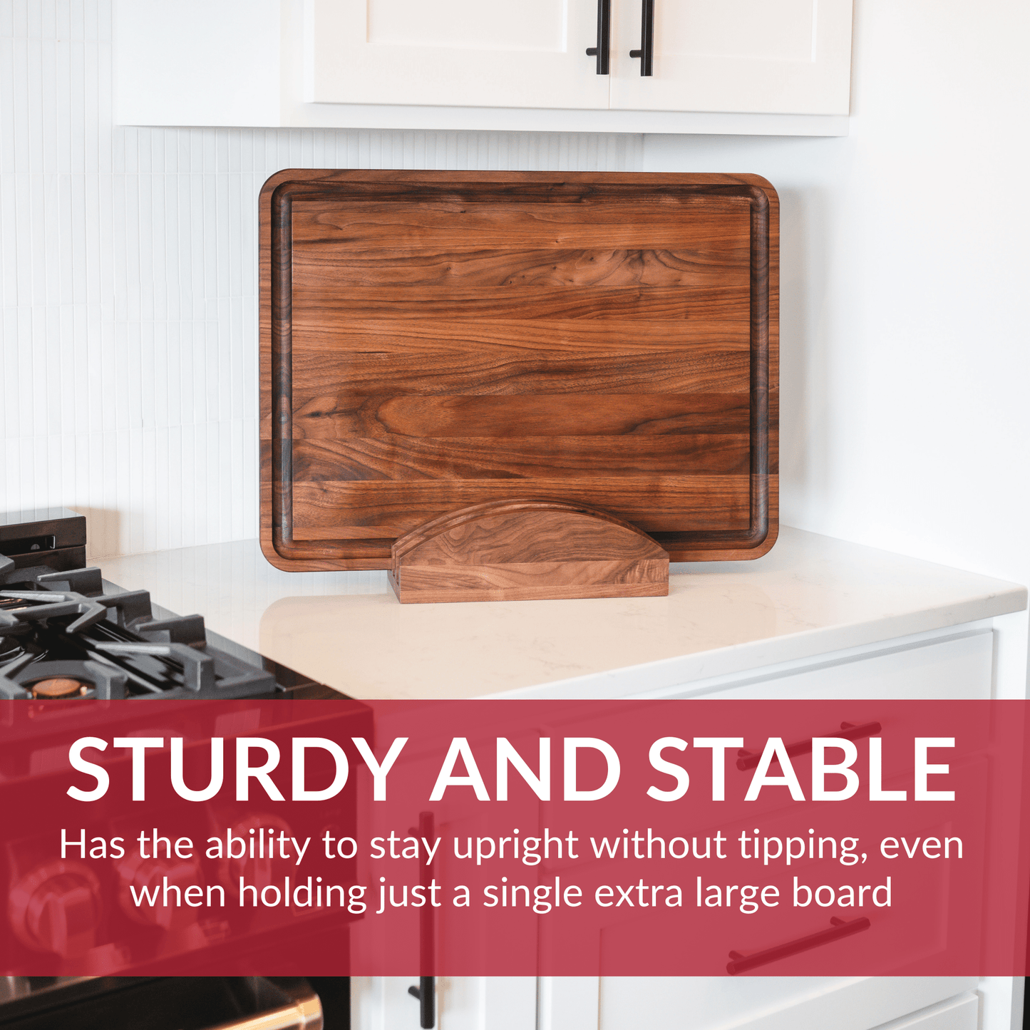 Premium Walnut Cutting Board Holder - Sturdy & Stylish - themonogram manor 