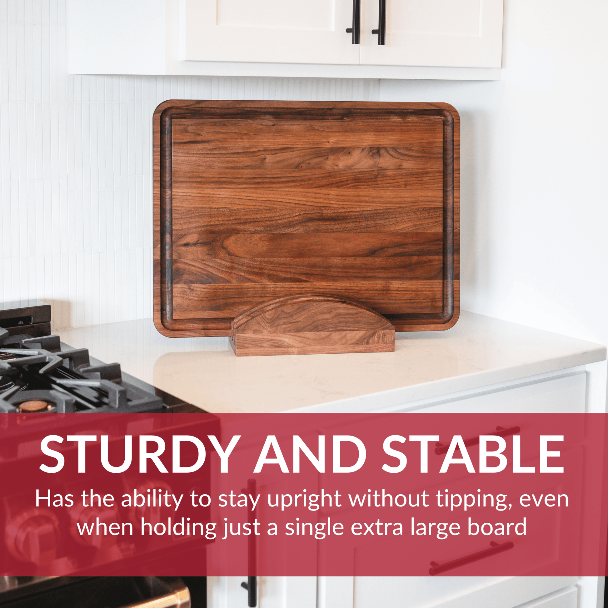 Premium Walnut Cutting Board Holder - Sturdy & Stylish - themonogram manor 