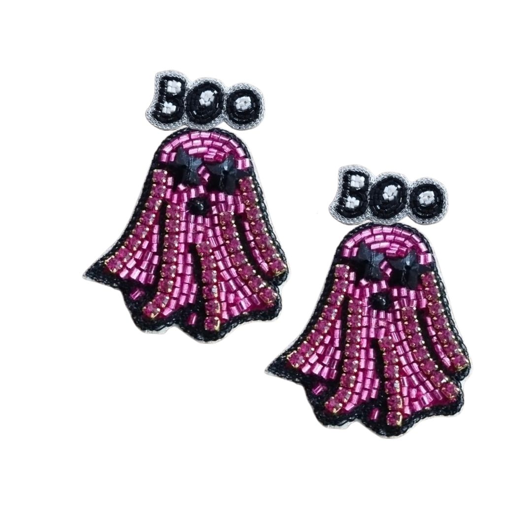 Boo with Ghost Earrings - themonogram manor 
