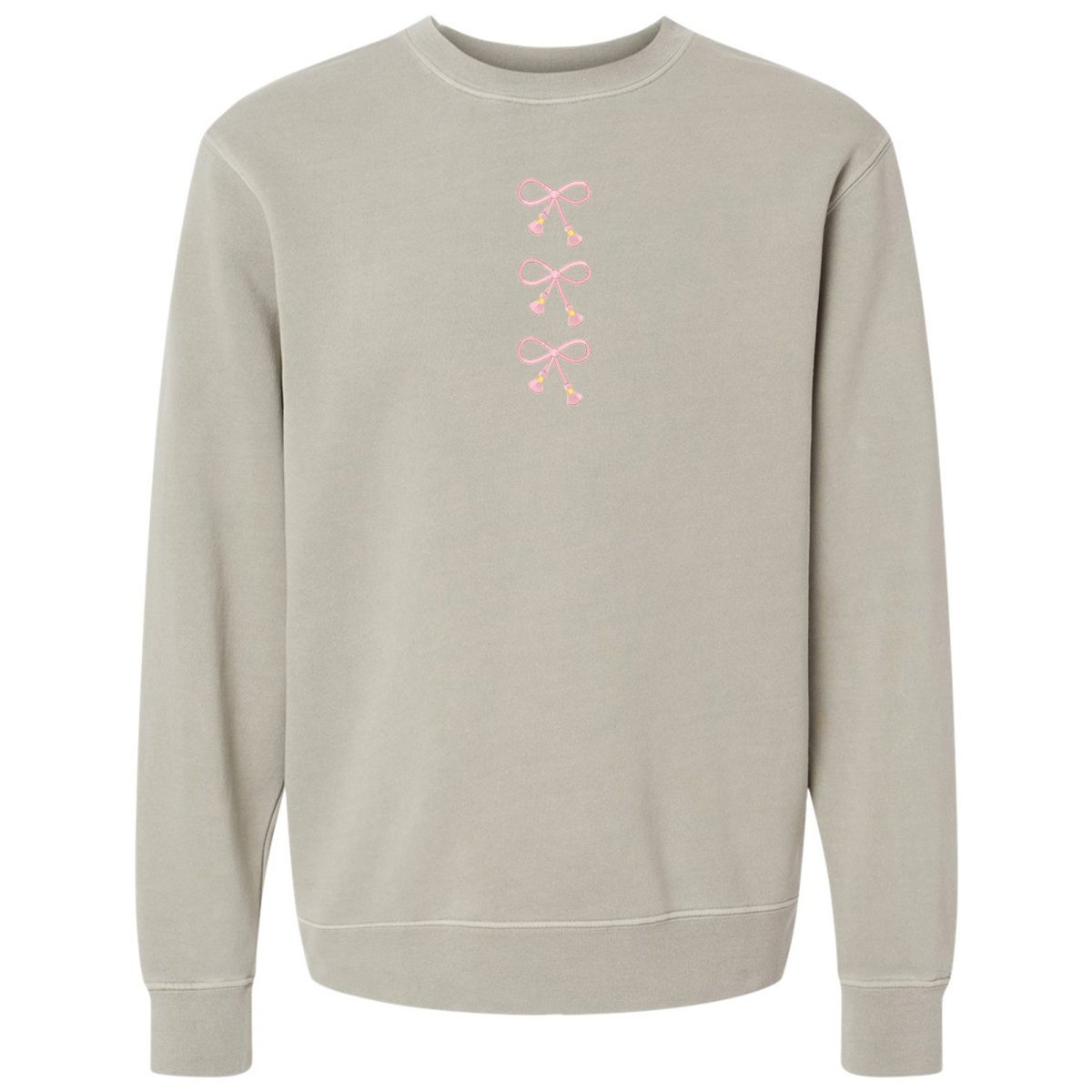 Embroidered Tasseled 'Bows' Cozy Crew - themonogram manor 