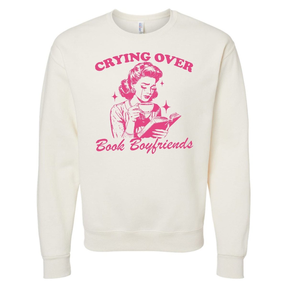 'Crying Over Book Boyfriends' Crewneck Sweatshirt - themonogram manor 