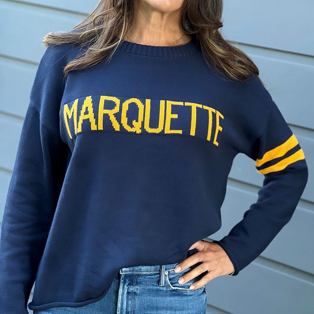 Marquette Long Sleeve – 'We Are' Navy - themonogram manor 