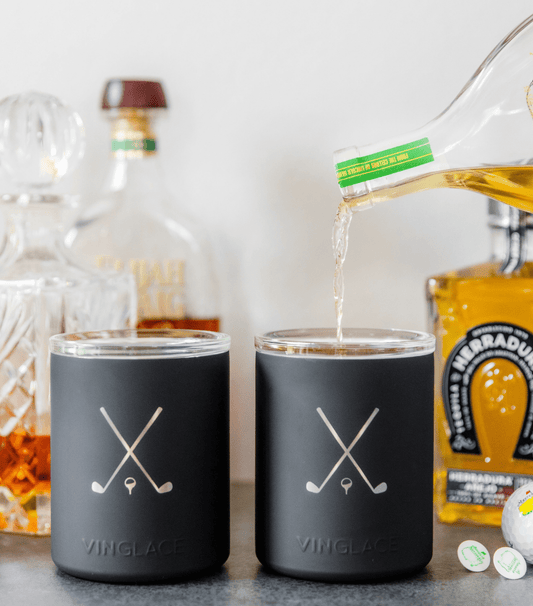 Limited Edition Golf Set of 2 Whiskey in Black - themonogram manor 