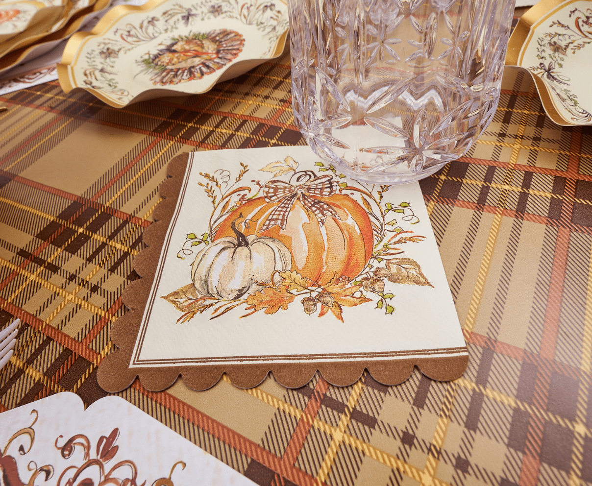 Turkey & Gourds Cocktail Napkins/26pk - themonogram manor 