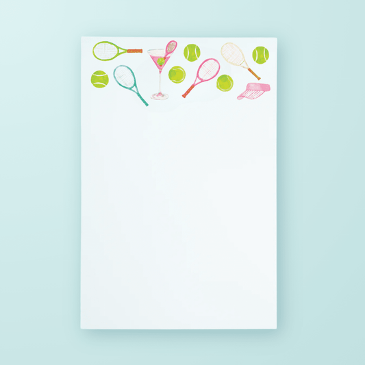 Tennis & Cocktails Pattern Notepad - themonogram manor 