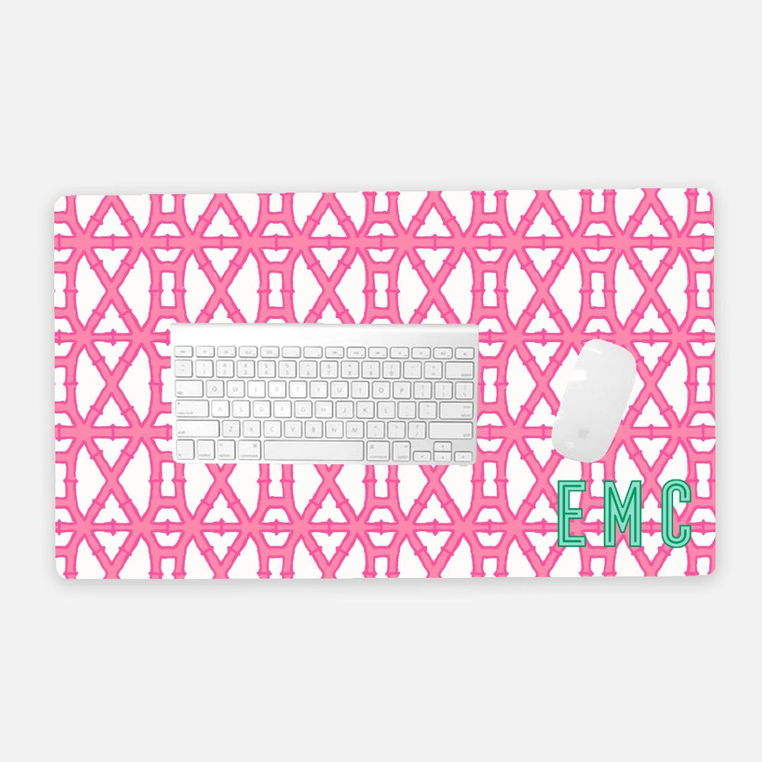 Desk Mat - Bamboo Pink - New! - themonogram manor 