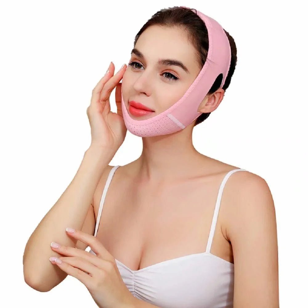 Reusable V Line Mask,V Shaped Face Mask for Sagging,Refined Jawline Support Strap,Adjustable Facial Slimming Strap,Chin up & Face Lifting Belt - themonogram manor 