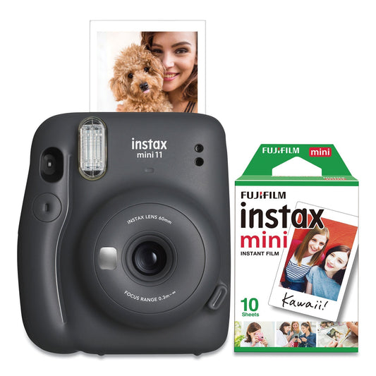 Fujifilm Instax Mini 11 Camera Bundle, Charcoal - themonogram manor 