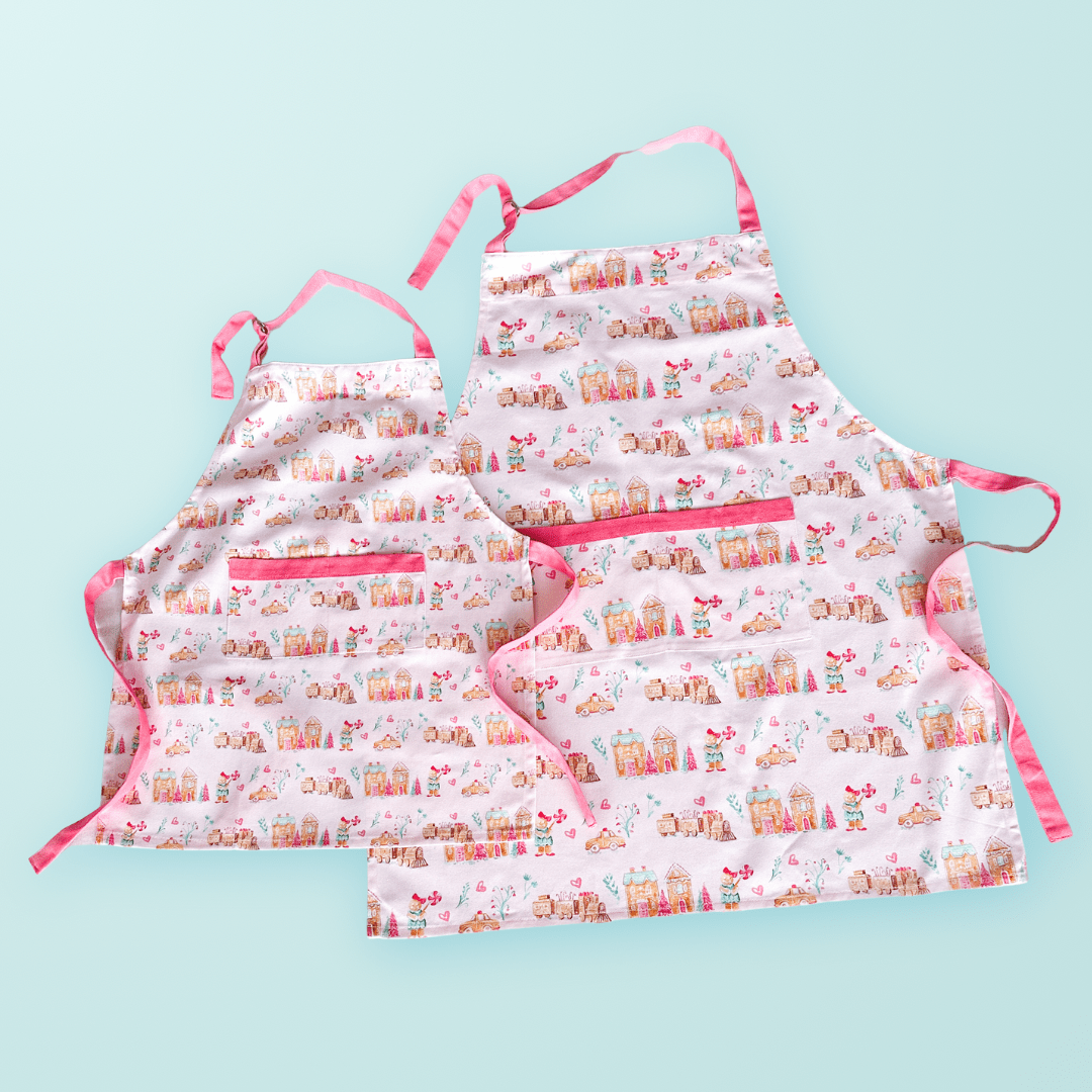 Gingerbread Village Apron | Mommy + Me - themonogram manor 