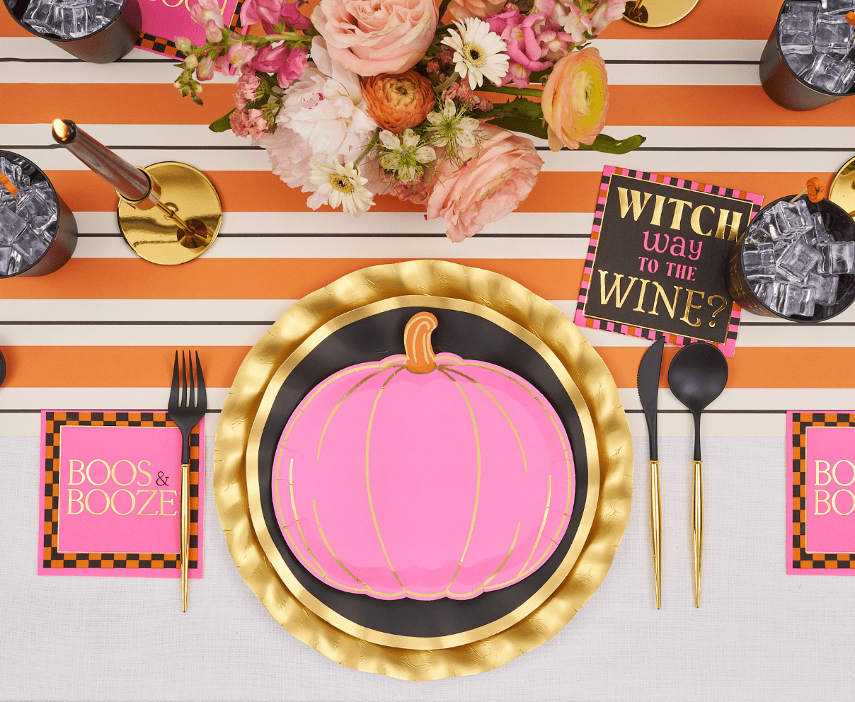 Boo Bold Assorted Die Cut Salad Plates/8pk - themonogram manor 