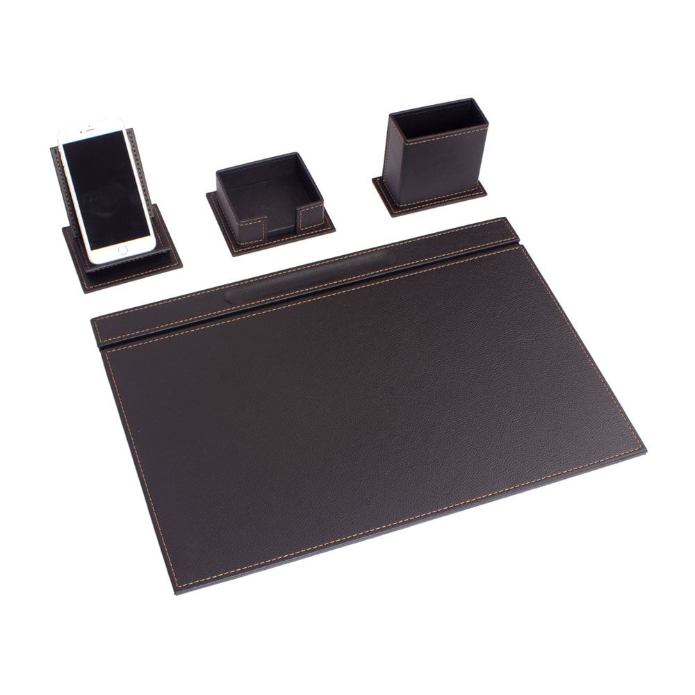 MOOG Luxury Desk Set - 4 Accessories - Brown - 4 PCS - themonogram manor 