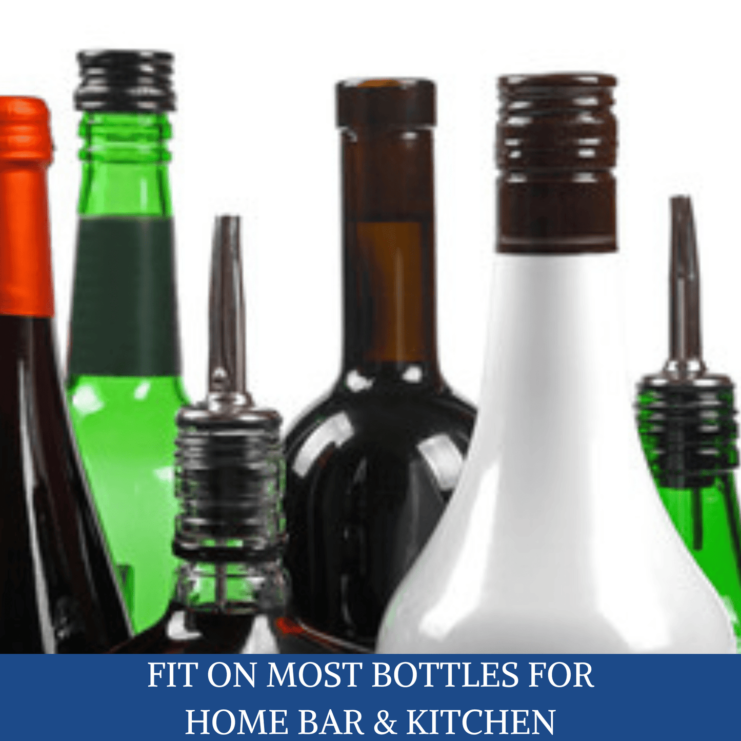 12 Pack Stainless Steel Classic Bottle Pourers - themonogram manor 