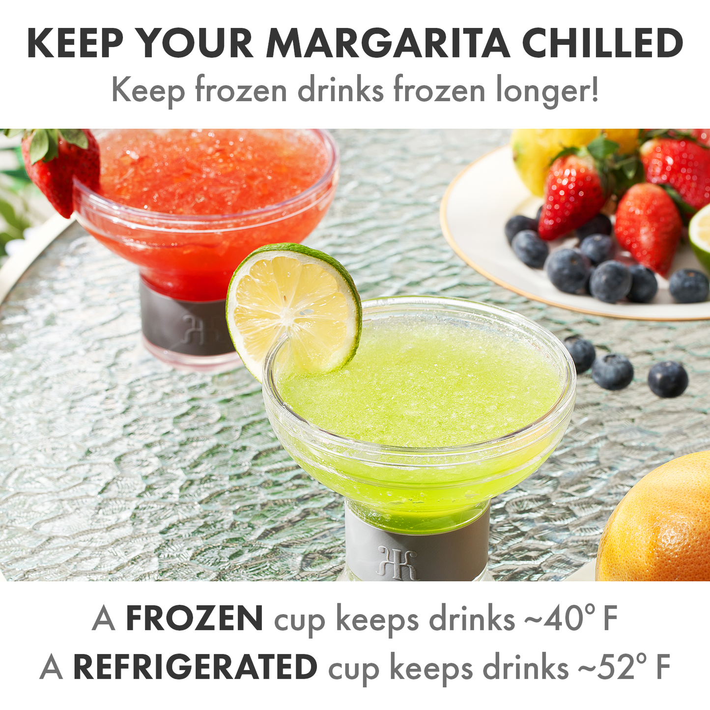 Barcelona Frozen Margarita & Cocktail Chiller Glasses, Acrylic, Set of 2 - themonogram manor 