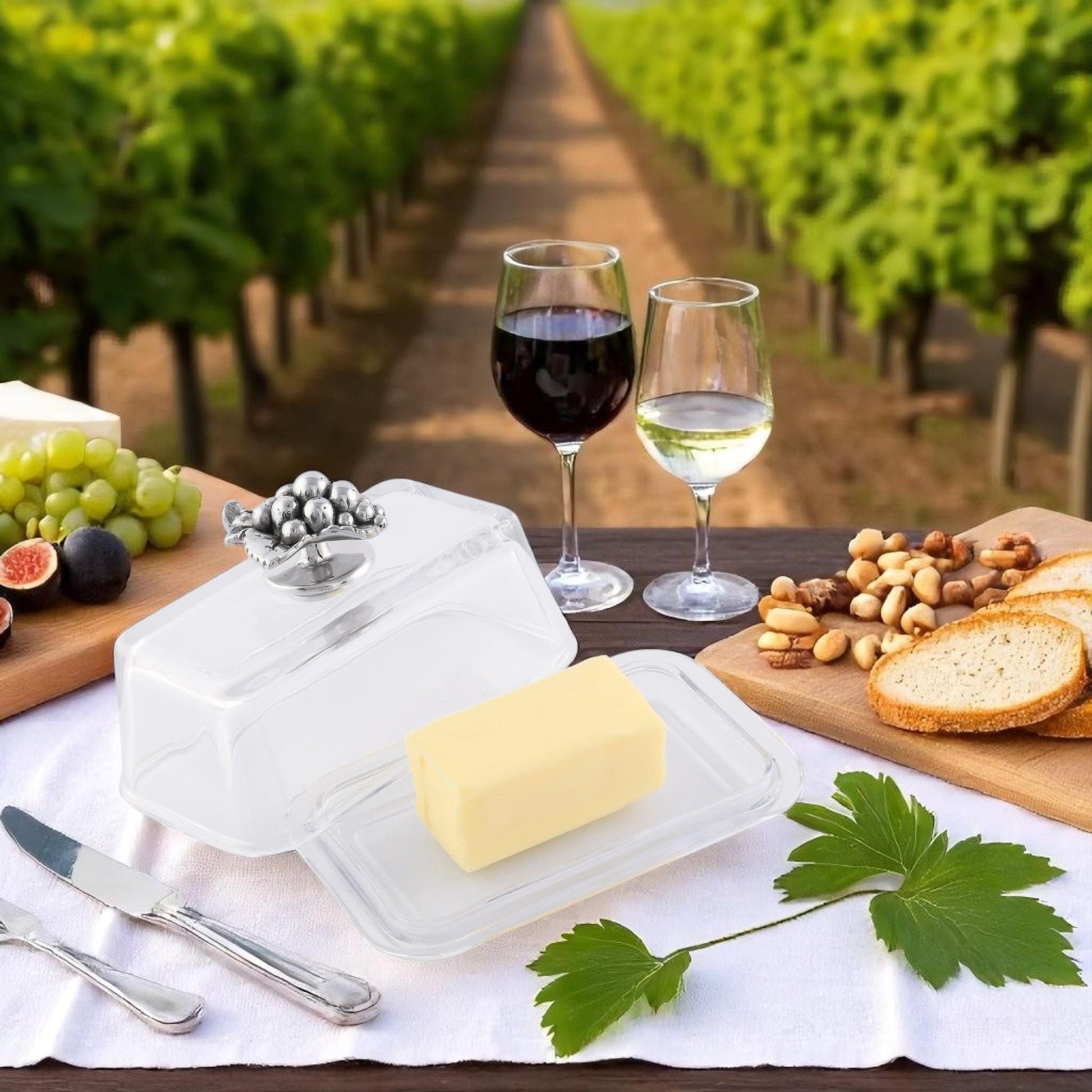 Glass Butter Dish - Grape - themonogram manor 