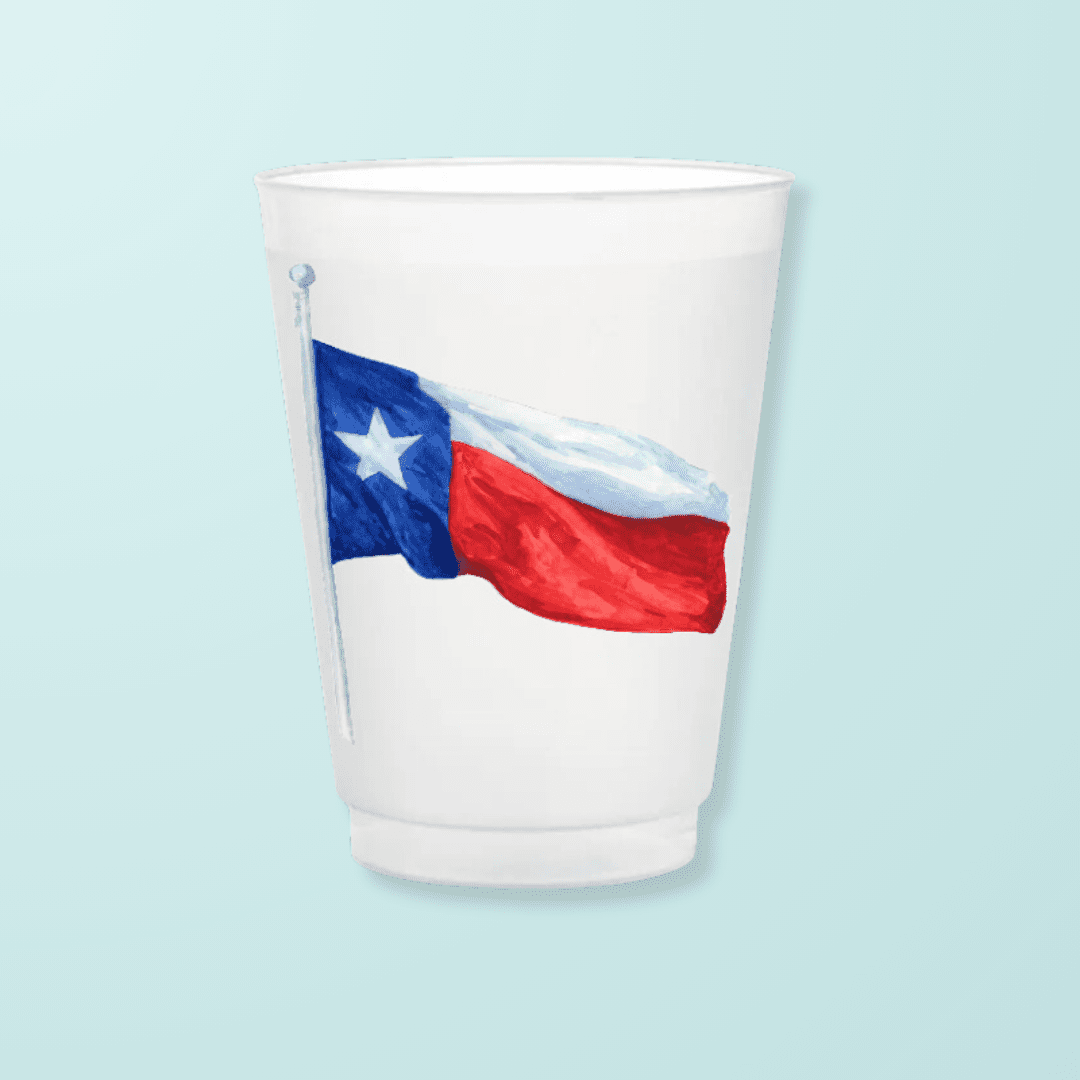 Waving Texas Flag Frosted Cups - themonogram manor 